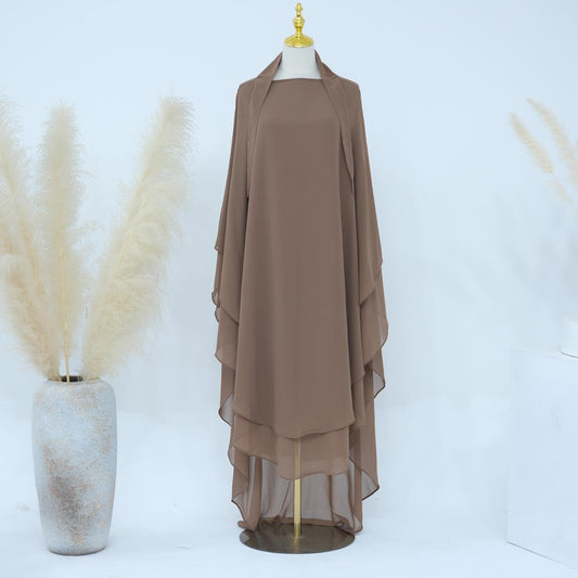 IMPORTED DOUBLE LAYER CHIFFON KHIMAR
